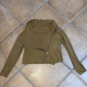 BLANK NYC Faux Suede Cropped Brown Jacket M